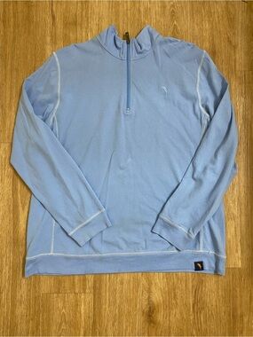 Margaritaville Men’s Sky Blue Quarter-Zip Pullover Sweater